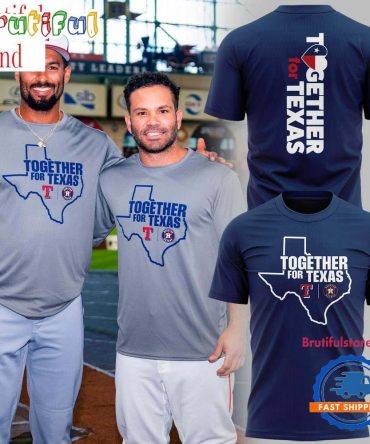Together For Texas The Astros And Rangers 2025 Navy T Shirt