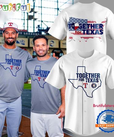 Together For Texas The Astros And Rangers 2025 White Baseball Jersey