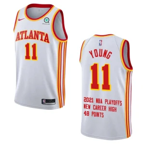 Trae Young Hawks New Career High Jersey White - Alzaintravels