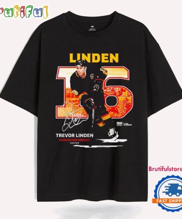 Trevor Linden Vancouver Hockey Throwback Signature T Shirt