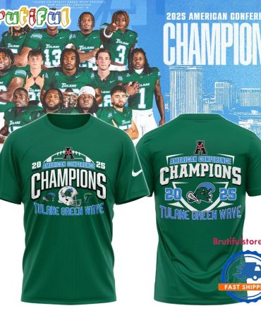 Tulane Green Wave 2025 Aac Football Champions Limited Edition T Shirt