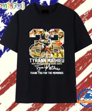 Tyrann Mathieu New Orleans Saints 2022-2024 Thank You For The Memories Signature T Shirt
