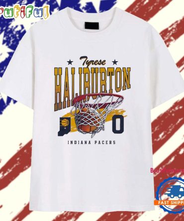 Tyrese Haliburton #0 Indiana Pacers Basketball Hoop 2025 T Shirt