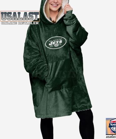 New York Jets Green Blanket Hoodie Hooded Blanket