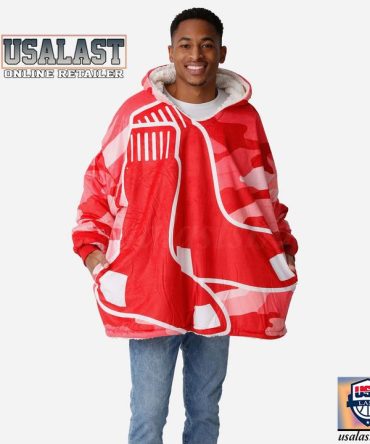 Boston Red Sox Camo Fleece Oodie, Blanket Hoodie Hooded Blanket