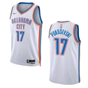 Thunder 2022-23 Association Edition Aleksej Pokusevski White Jersey Swingman - Alzaintravels