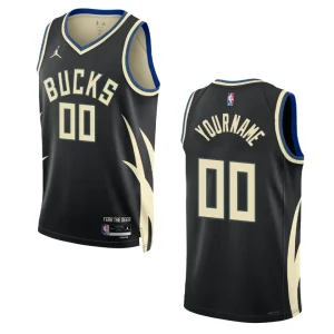 Bucks 2022-23 Statement Edition Custom Black Jersey Swingman - Alzaintravels