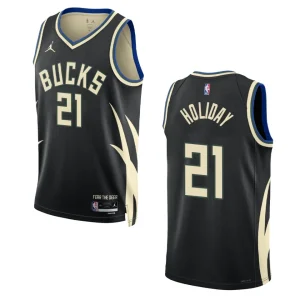 Bucks 2022-23 Statement Edition Jrue Holiday Black Jersey Swingman - Alzaintravels