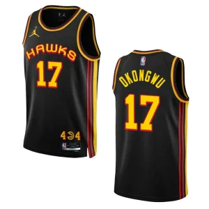 Hawks 2022-23 Statement Edition Onyeka Okongwu Black Jersey Swingman - Alzaintravels