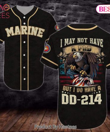 Marine Baseball Jersey - Patriotic Eagle Design, Proud Veteran Dd-214 Tee By Haotees