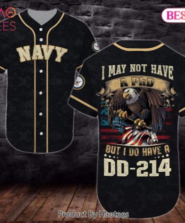 Navy Veteran Baseball Jersey - Proud Dd-214 Design With Eagle & Flag Graphics