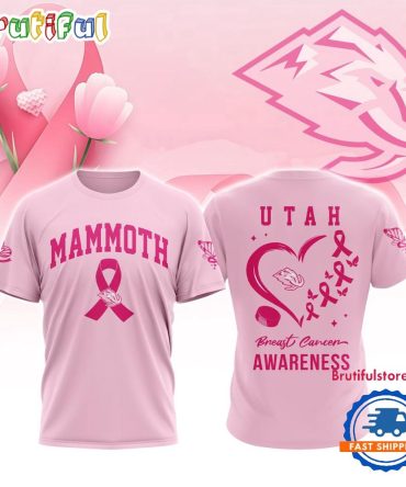 Utah Mammoth 2025 Nhl Pink Breast Cancer Awareness All Over Print Shirt