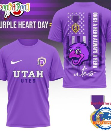 Utah Utes Ncaa National Purple Heart Day Unisex 3D Shirt