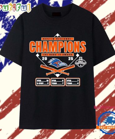 Utsa Roadrunners 2025 The Road To Omaha Austin Regional Champions T Shirt