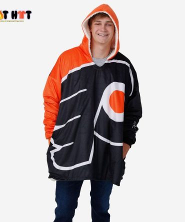 Nhl Philadelphia Flyers Big Logo Blanket Hoodie Hoodie Blanket