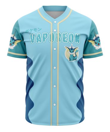 Vaporeon Baseball Jersey - Soft Blue Pokémon Design For Fans , Unisex Sizing