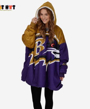 Nfl Baltimore Ravens Big Logo Blanket Hoodie Hoodie Blanket