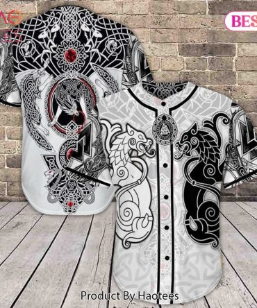 Nordic Mythology Viking Dragon Baseball Jersey - Unique Tribal Design Shirt