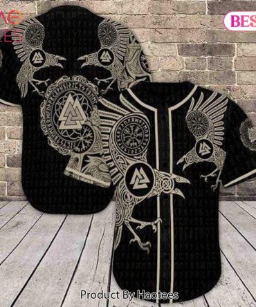 Viking Raven Baseball Jersey - Norse Mythology Design, Unisex Casual Shirt