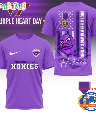 Virginia Tech Hokies Ncaa National Purple Heart Day Unisex 3D Shirt