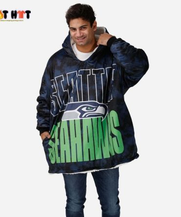 Seattle Seahawks Camouflage Fleece Blanket Hoodie