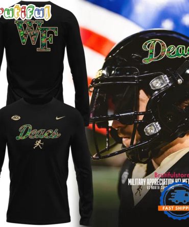 Wake Forest Demon Deacons Football New Salute To Service 2025 Long Sleeve Shirt
