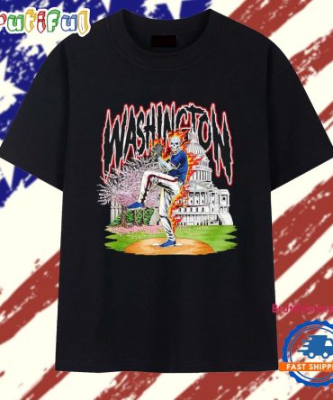 Washington Baseball Skeleton Player T Shirt