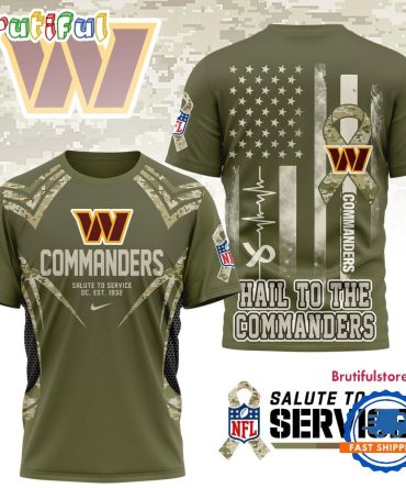 Washington Commanders 2025 Nfl Salute To Service Camo All Over Print Shirt