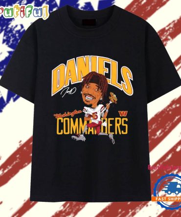 Washington Commanders Jayden Daniels Caricature Waffles Signature T Shirt