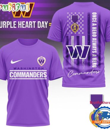Washington Commanders National Purple Heart Day Limited Edition 3D Shirt