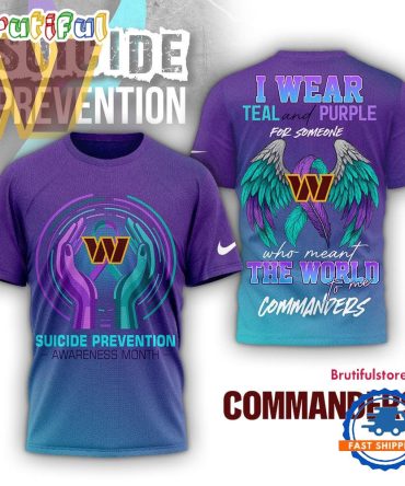 Washington Commanders Nfl National Suicide Prevention Month 3D Shirt