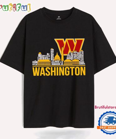 Washington Commanders Players Names City Skyline T Shirt