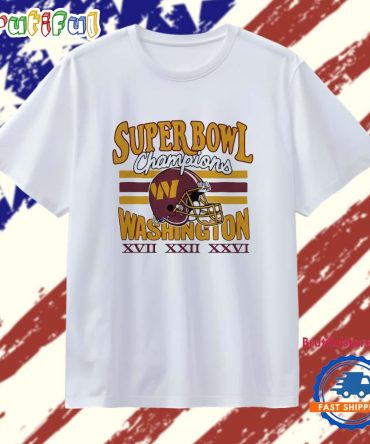 Washington Commanders Three-Time Super Bowl Champions Helmet T Shirt