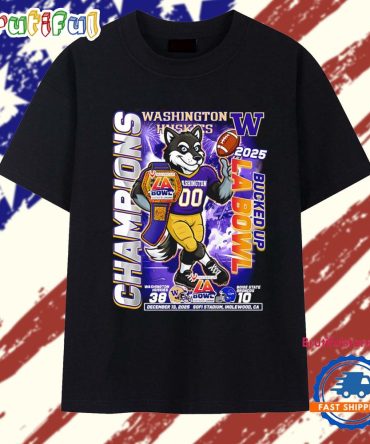 Washington Huskies Bucked Up La Bowl Champions 2025 Mascot T Shirt