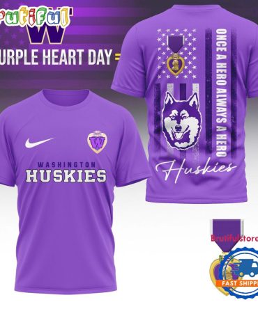 Washington Huskies Ncaa National Purple Heart Day Unisex 3D Shirt