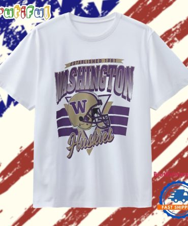Washington Huskies Pressbox Oversized Janice Retro Waist-Length T Shirt