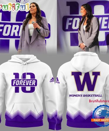 Washington Huskies Women’S Basketball Ncaa Limited Forever 10 White Hoodie Shirt