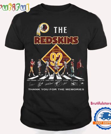Washington Redskins Football Team 92Th 1932-2024 Thank You For The Memories Signature T Shirt