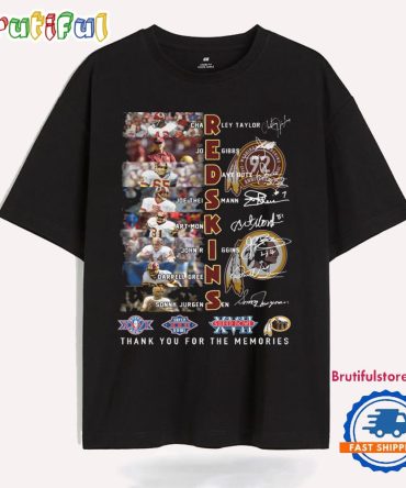 Washington Redskins Team Player Graphics Signature Thank You For The Memories T Shirt