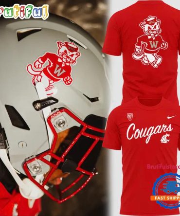 Washington State Cougars 2025 Retro Logo Washington State Football 3D Shirt