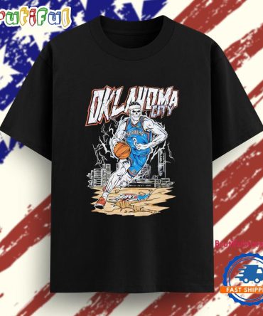 Welcome To Basketball Oklahoma City Thunder Skeleton Player T Shirt