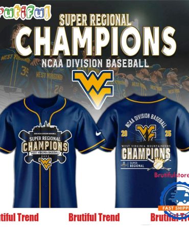 West Virginia Mountaineers 2025 Ncaa Division Baseball Super Regionals Champions Jersey Shirt