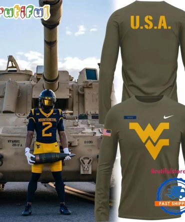West Virginia Mountaineers Football Military Appreciation Long Sleeve Shirt