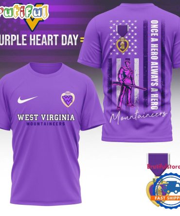 West Virginia Mountaineers Ncaa National Purple Heart Day Unisex 3D Shirt