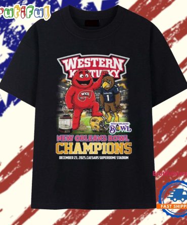 Western Kentucky New Orleans Bowl Champions 2025 Mascot Vintage T Shirt