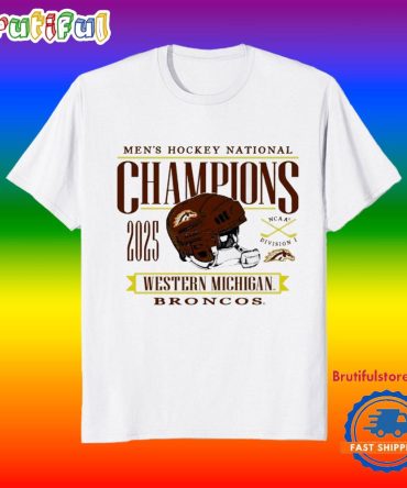 Western Michigan Men’S Hockey 2025 National Champions Helmet Shirts