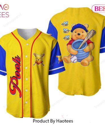 Vibrant Pooh Baseball Jersey - Cartoon Sports Style For Fans - Perfect Gift