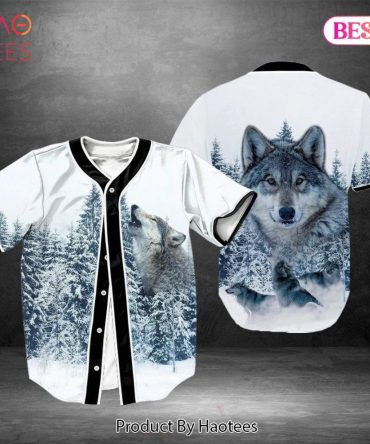 Howling Wolf Baseball Jersey - Cool Forest Design For Animal Lovers , Unisex