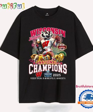 Wisconsin Badgers National Champions 2025 Frozen Four T Shirts