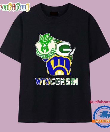 Wisconsin Sports State Logo 2025 T Shirt